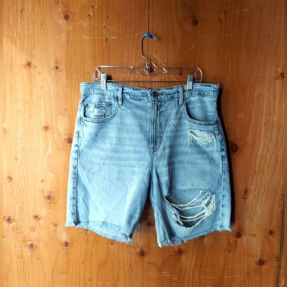 American Eagle Outfitters Pants - American Eagle Outfitters Blue Cotton Distressed Skater Short